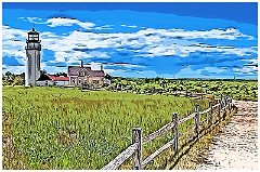 Highland Lighthouse in Massachusetts - Digital Painting